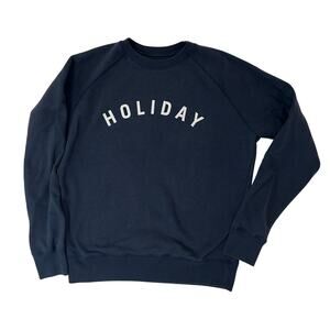 Holiday Navy Blue Crewneck Sweatshirt Size Small